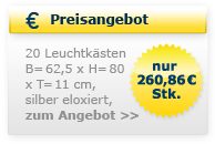 Angebot - Leuchtkasten 60 x 80cm, 4farbig, opal, 220W Leistung, montagefertig